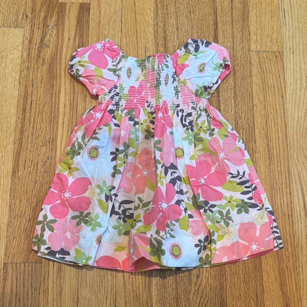 Threads Floral Pink and Green Kids Dress Size 6-12 Months